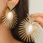 Dangle fan shaped - sun creative design earings